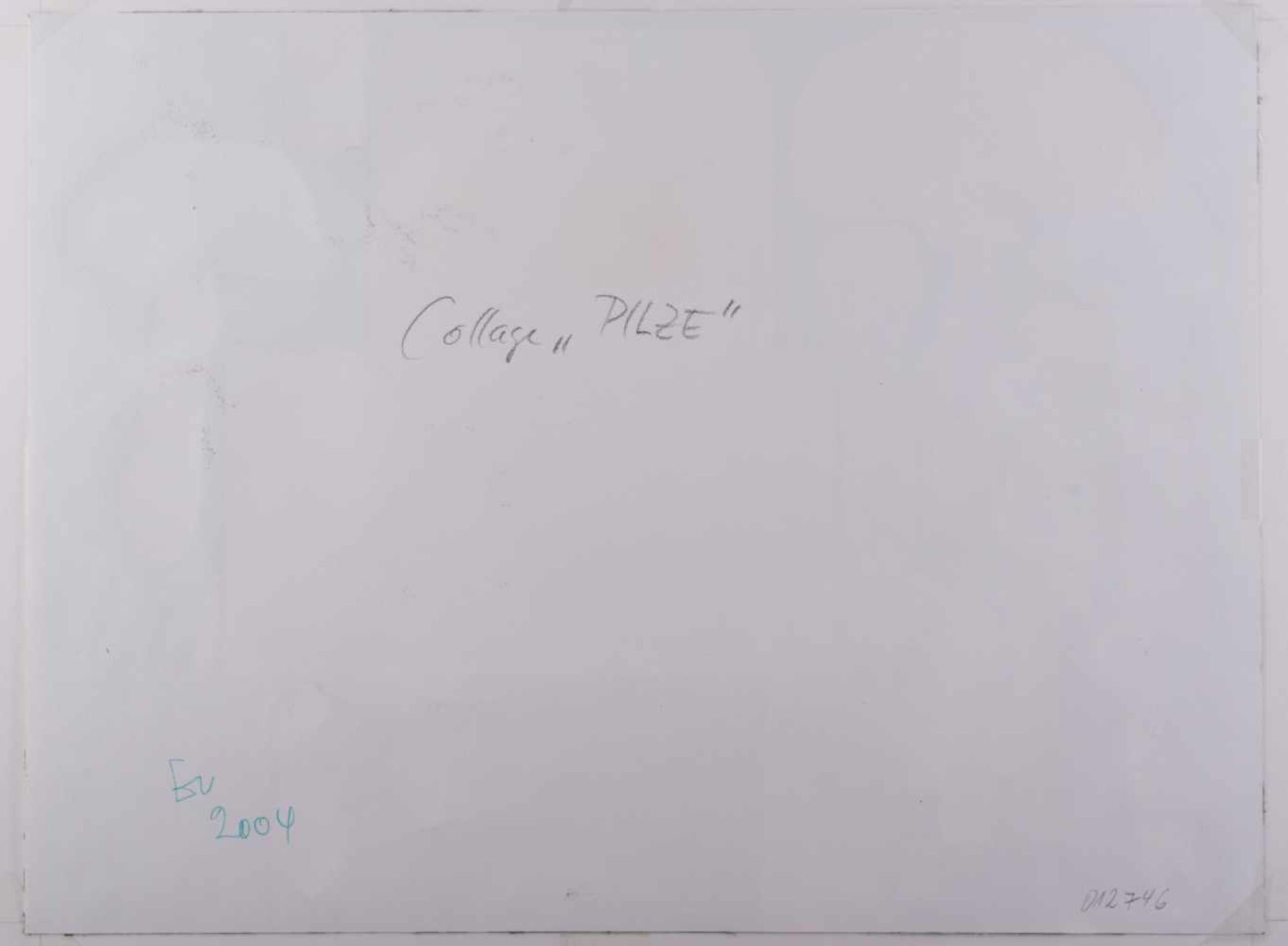 Monogrammist EV 20./21. Jhd. "Pilze" Zeichnung-Mischtechnik/Collage, 42 cm x 56 cm, verso - Bild 5 aus 5