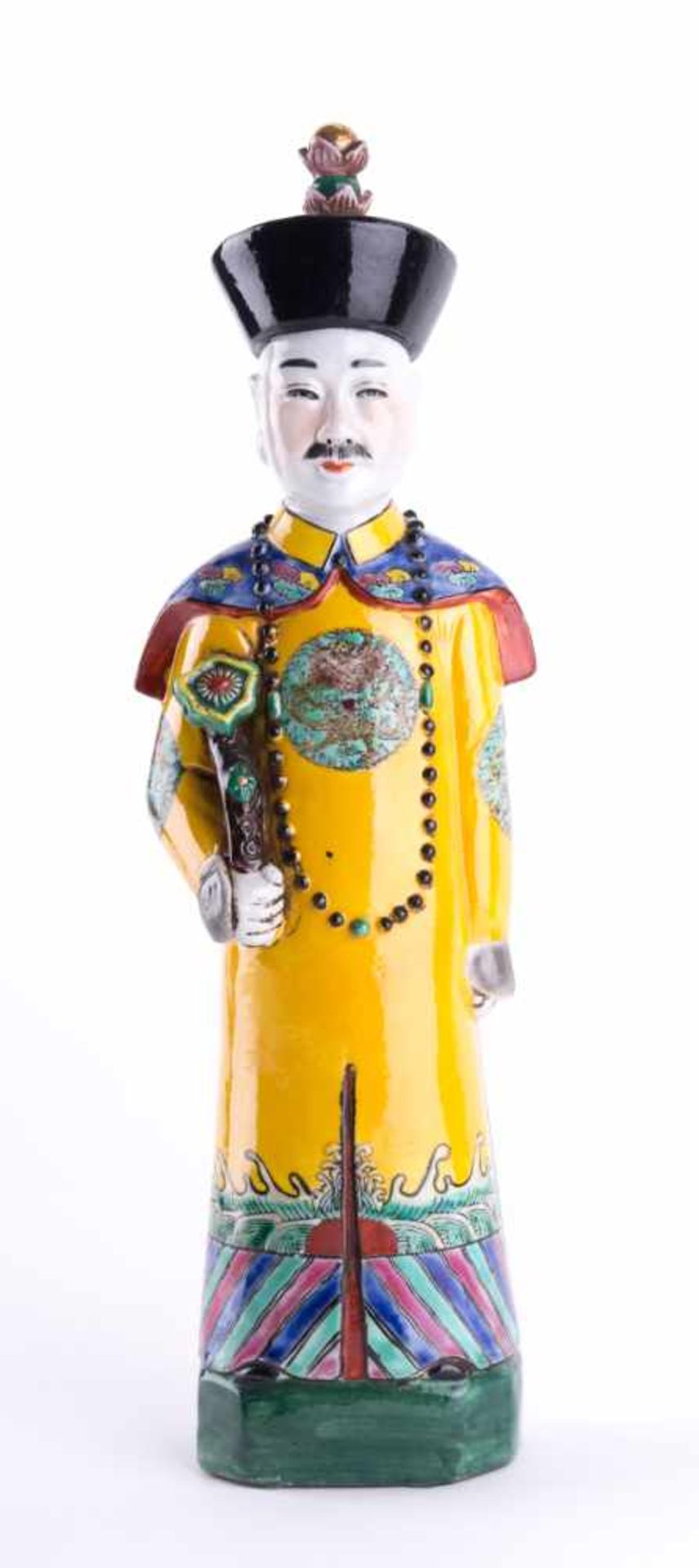 Figur China 19. /20. Jhd. / Figure, China 19th/20th century Herrscherfigur, Porzellan, farbig