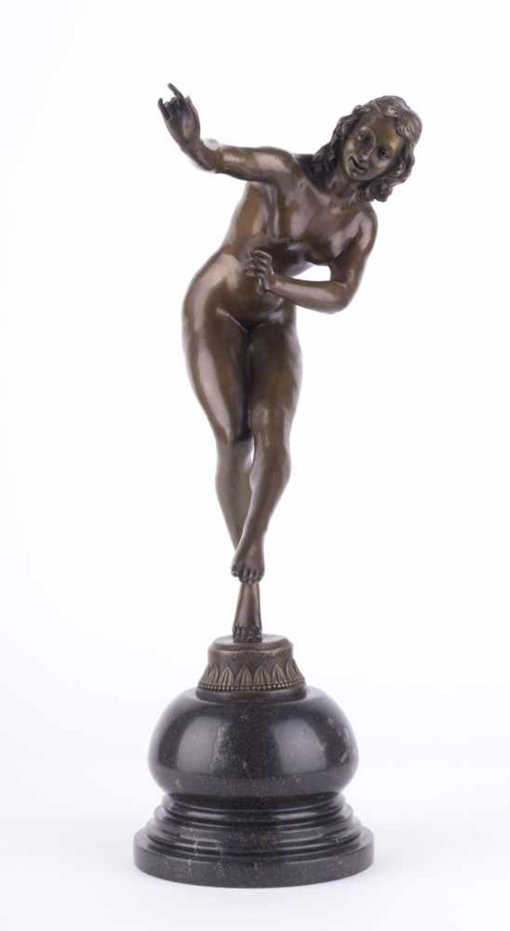 Bronzefigur signiert CL.JR. Colinet "Tänzerin" Skulptur-Volumen, Bronze, H: 45 cm, auf - Bild 2 aus 11