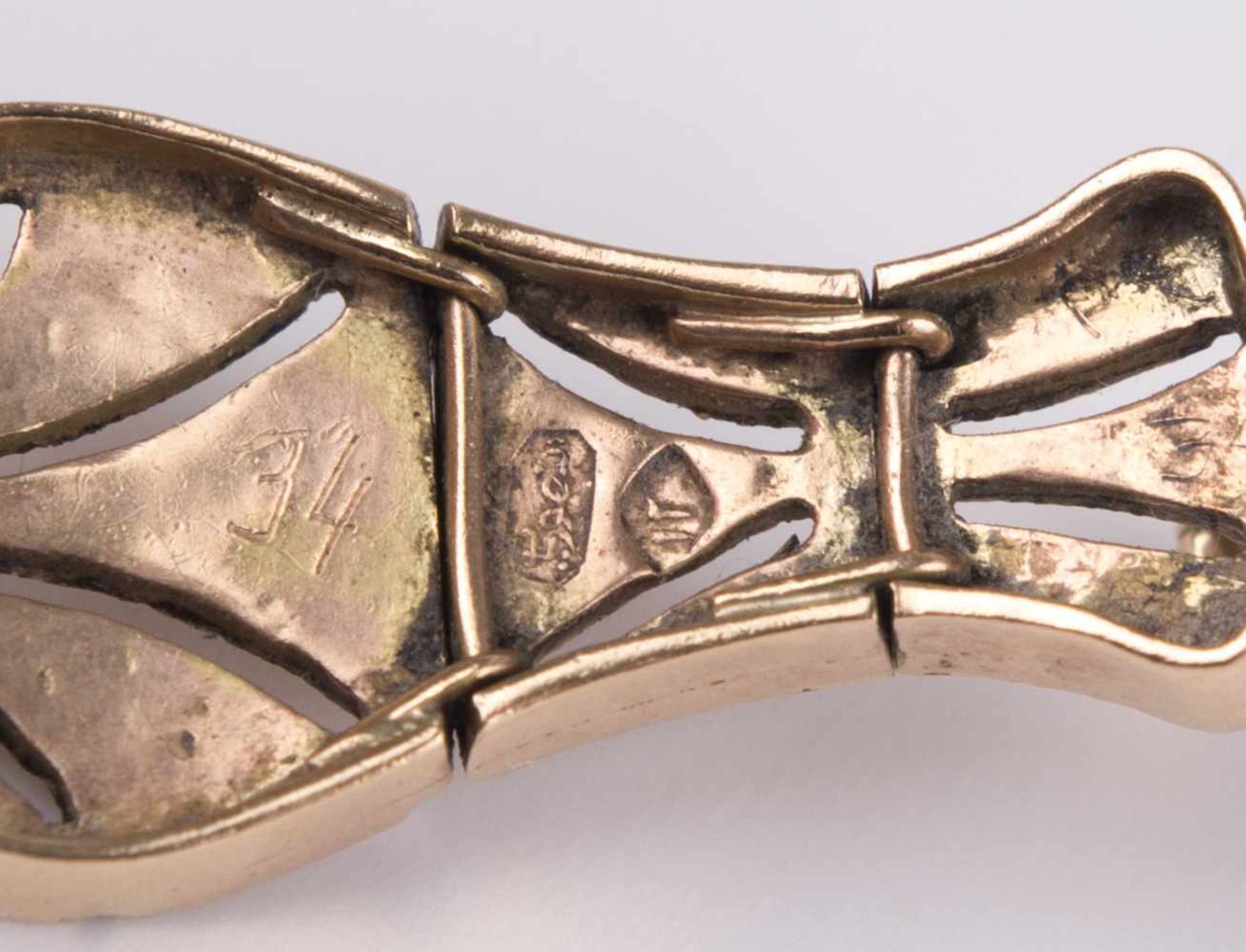 Diamantarmband Türkei um 1900 / diamond bracelet, Turkey about 1900 GG 585/000 geprüft, besetzt - Bild 7 aus 8
