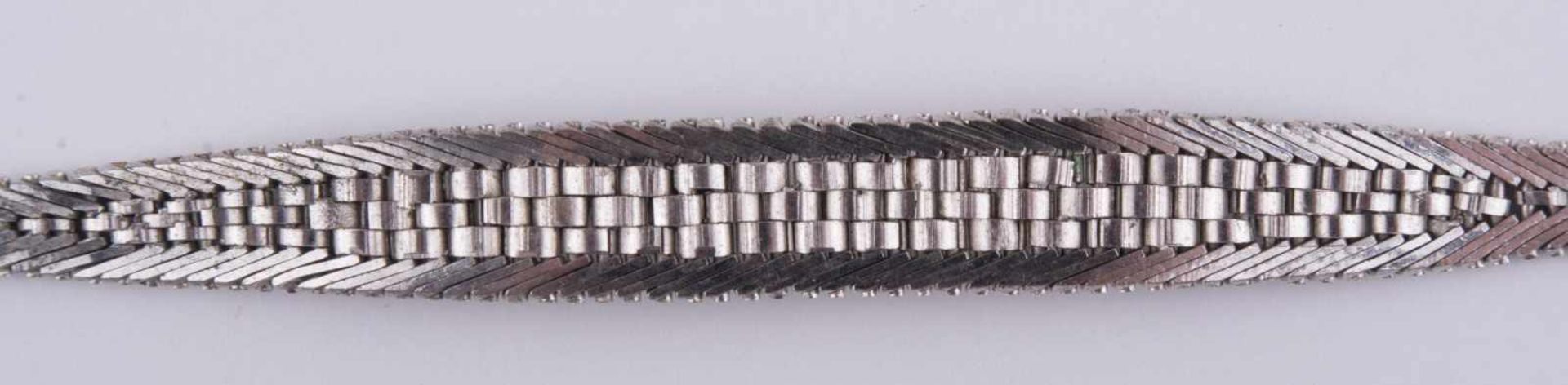 Brillant Silberarmband / Brilliant silver necklace Silber 835/000, mit 7 kleinen Brillanten, L: - Bild 7 aus 8