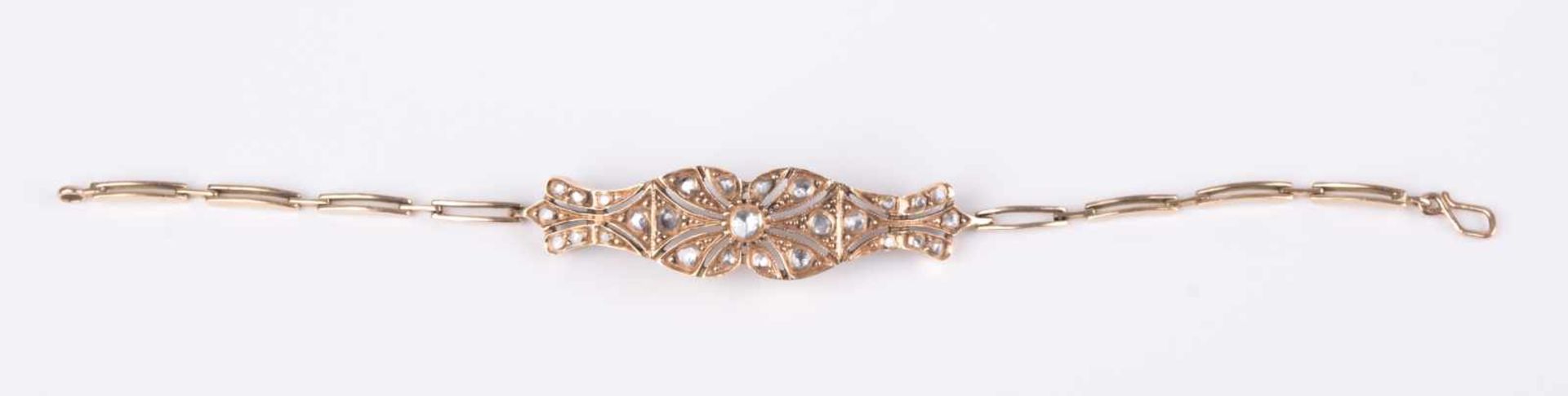 Diamantarmband Türkei um 1900 / diamond bracelet, Turkey about 1900 GG 585/000 geprüft, besetzt - Bild 3 aus 8