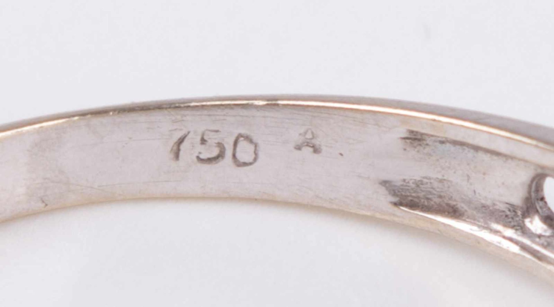 Damenring / Women's gold ring GG 750/000, besetzt mit Zirkonia, RG ca. 56, Gesamtgewicht ca. - Bild 10 aus 10