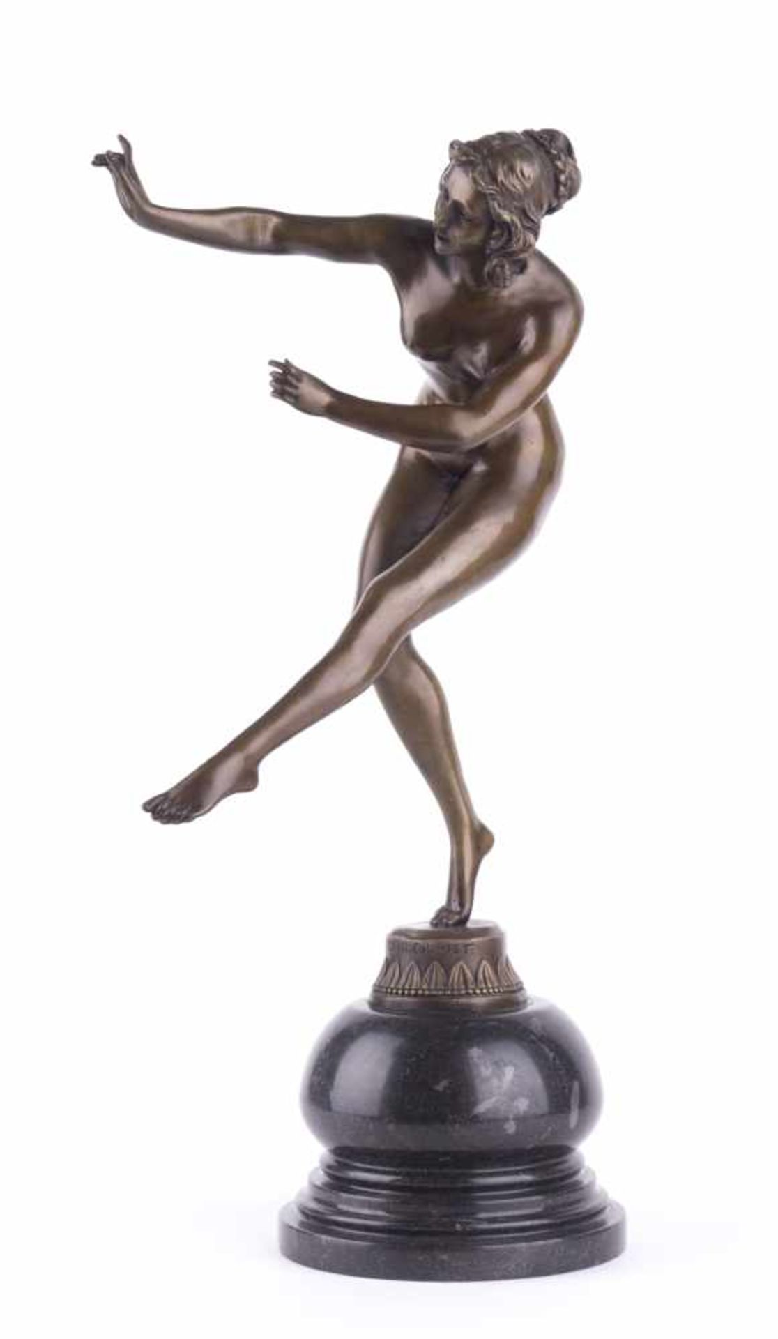 Bronzefigur signiert CL.JR. Colinet "Tänzerin" Skulptur-Volumen, Bronze, H: 45 cm, auf - Bild 3 aus 11