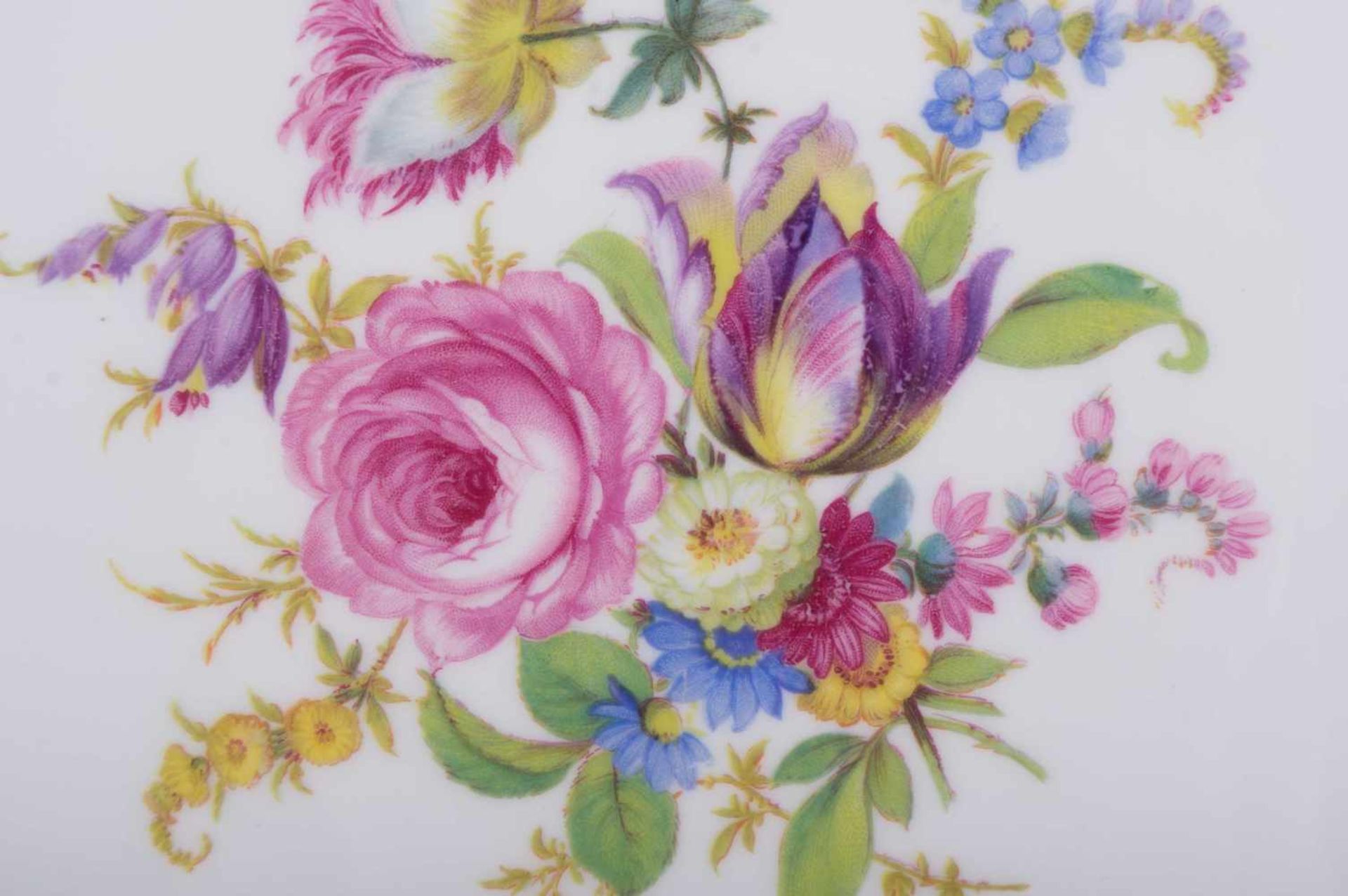Kuchenplatte Rosenthal Maria / Cake plate verziert mit Blumendekor, umlaufend floraler - Bild 3 aus 8