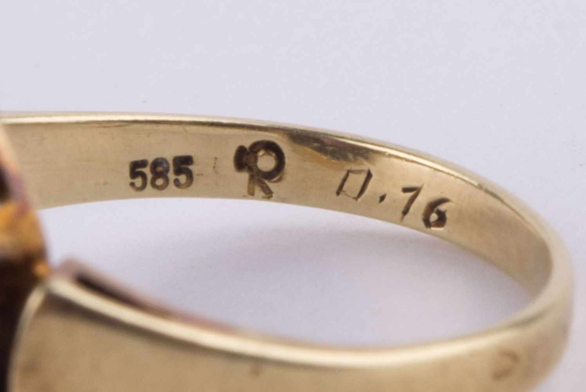 Damen Amethyst-Diamantring / Women's amethyst-diamond gold ring GG 585/000, RG ca. 58, 8 kleine - Bild 10 aus 10