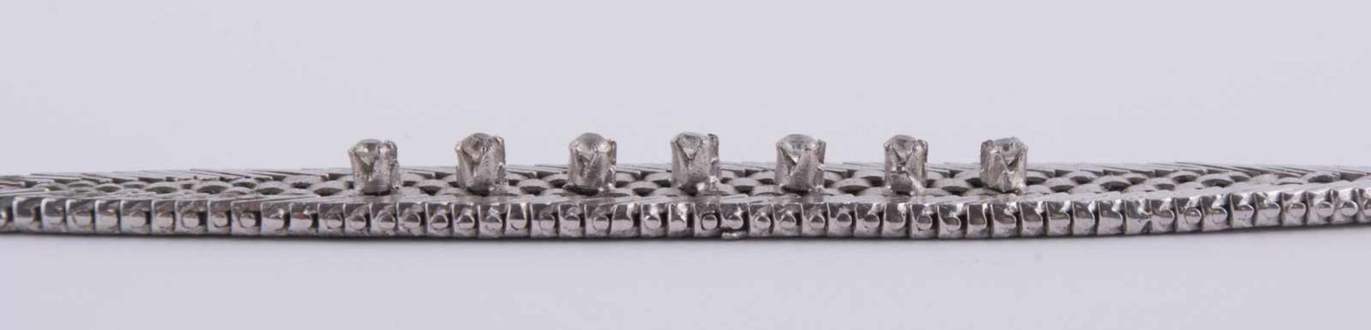 Brillant Silberarmband / Brilliant silver necklace Silber 835/000, mit 7 kleinen Brillanten, L: - Bild 5 aus 8