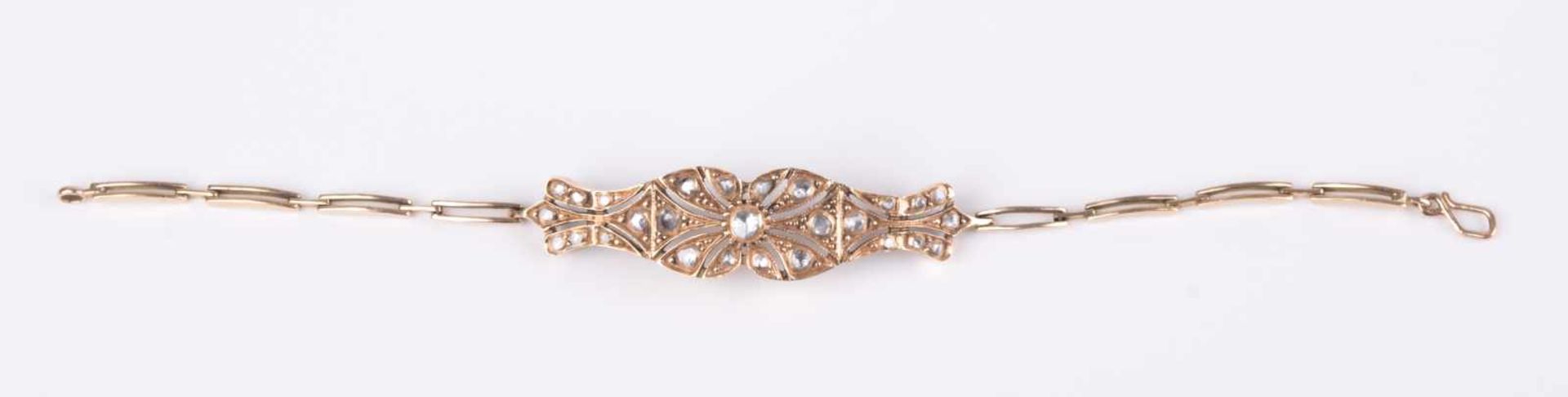 Diamantarmband Türkei um 1900 / diamond bracelet, Turkey about 1900 GG 585/000 geprüft, besetzt - Bild 4 aus 8