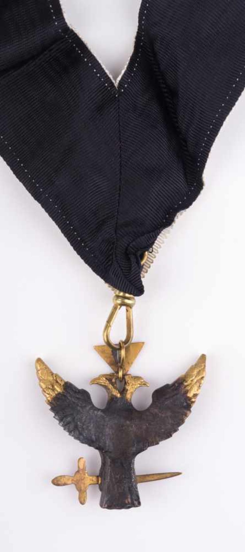 Freimaurer Orden/Anhänger / Freemason medal/pendant Doppelkopfadler am schwarzen Trageband - Bild 5 aus 5