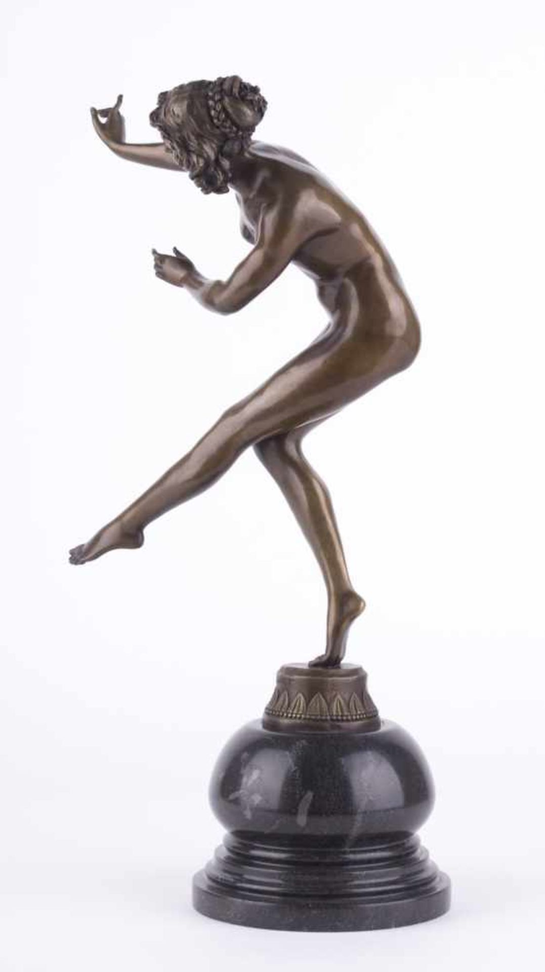 Bronzefigur signiert CL.JR. Colinet "Tänzerin" Skulptur-Volumen, Bronze, H: 45 cm, auf - Bild 5 aus 11