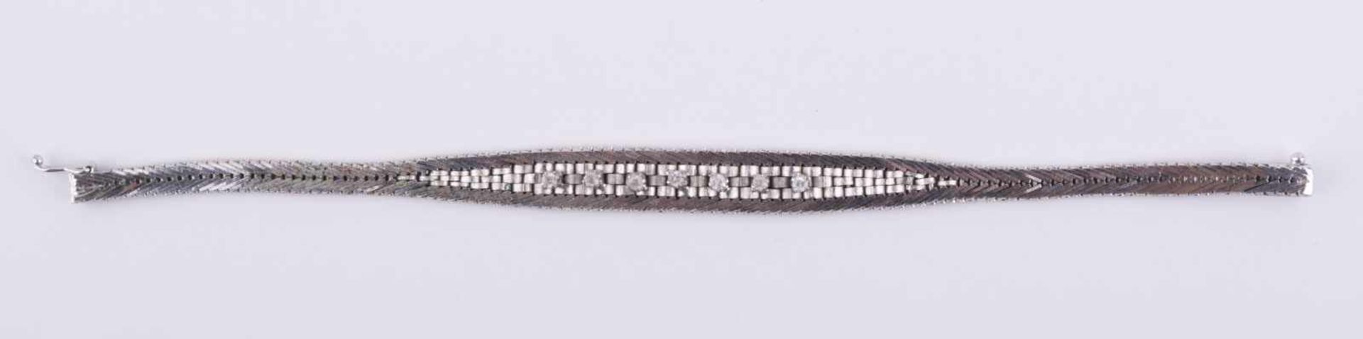 Brillant Silberarmband / Brilliant silver necklace Silber 835/000, mit 7 kleinen Brillanten, L: - Bild 3 aus 8