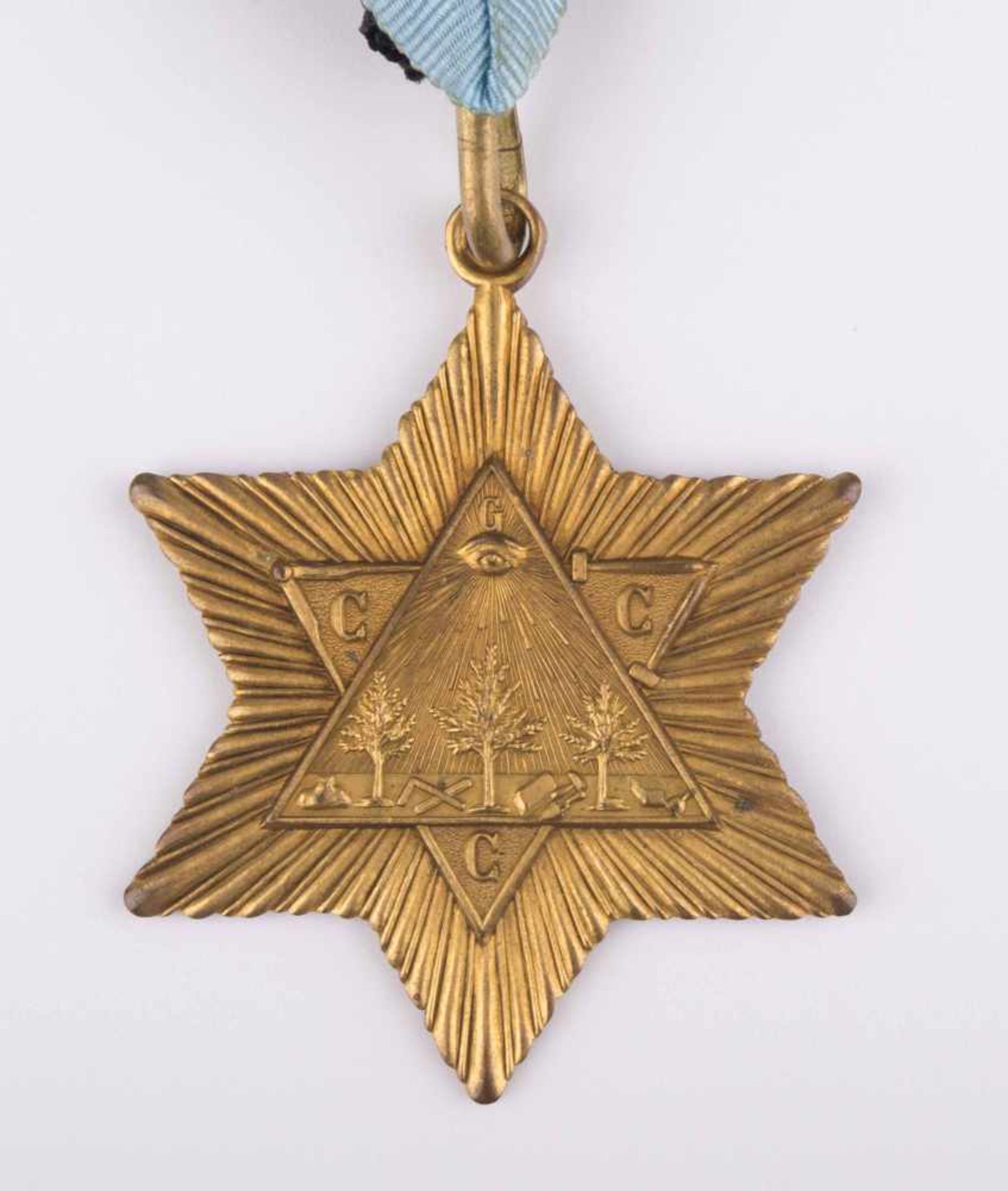 Freimaurer Orden/Anhänger / Freemason medal/pendant auf dem Orden das allsehende Auge, rückseitig - Bild 6 aus 8