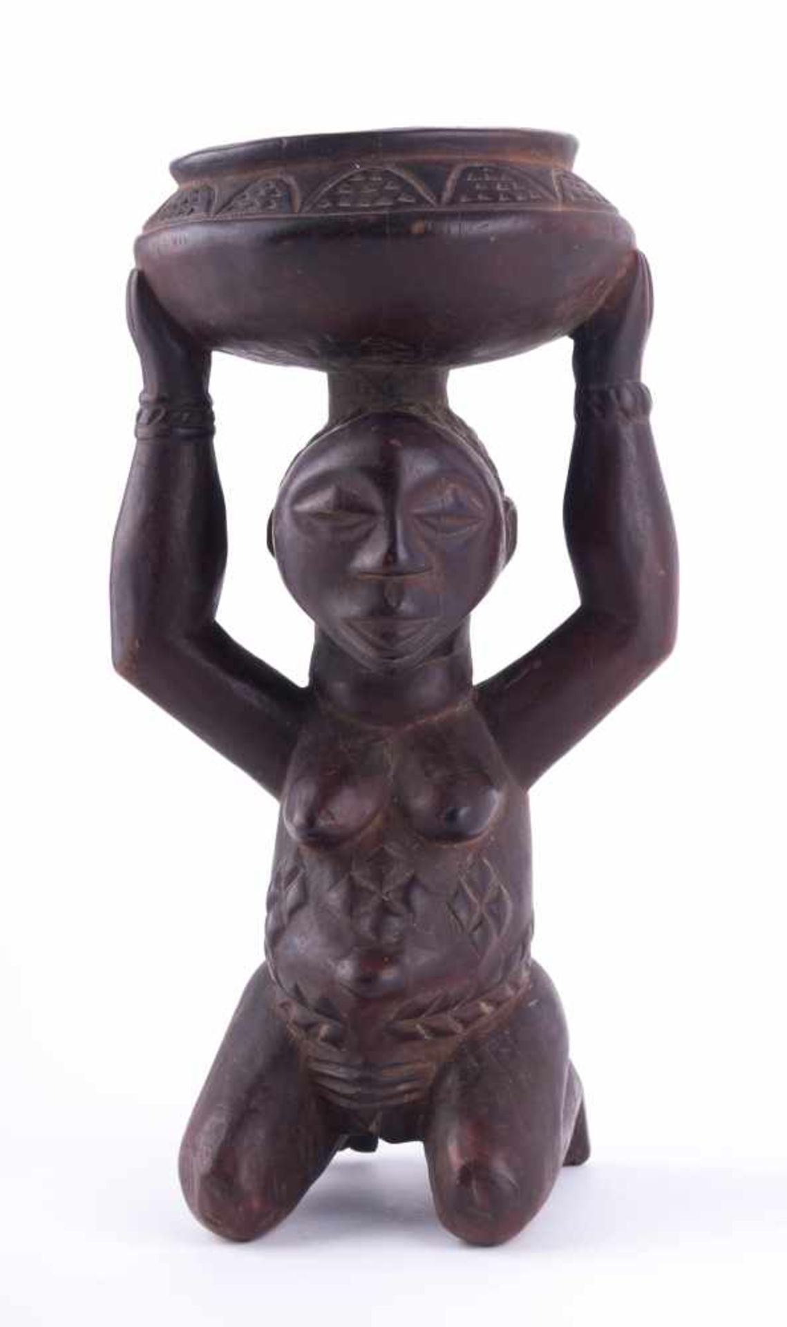 Ritualgefäß Afrika / ritual vessel, Africa Holz, H: ca. 27,5 cm
