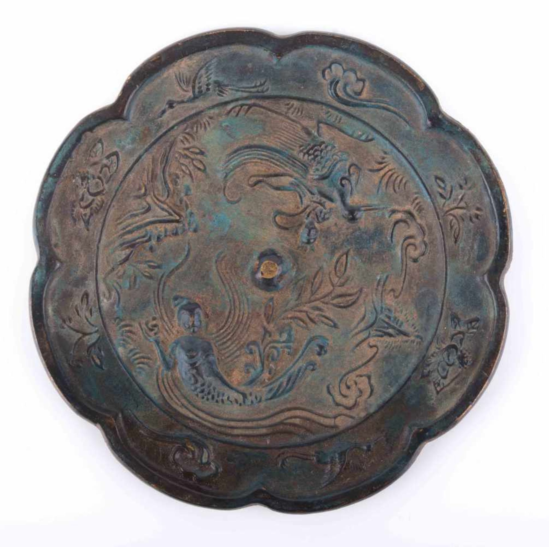 Chinesischer Spiegel 18./19. Jhd. oder älter / Chinese mirror, 18th/19th century or older Bronze,