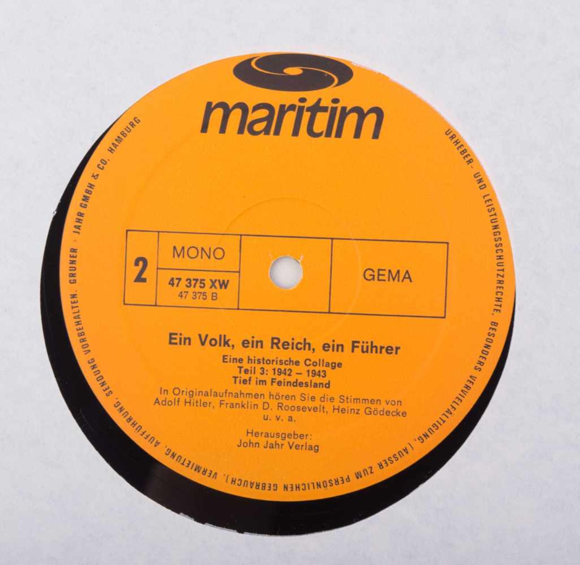 Ein Volk ein Reich ein Führer. 4 Langspielschallplatten John Jahr Verlag 1975 John Jahr Verlag, - Bild 2 aus 2