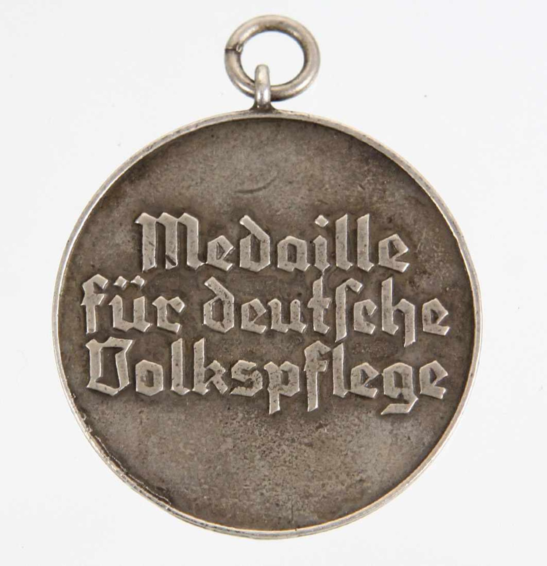 Ehrenzeichen für deutsche Volkspflege runde versilberte Buntmetall Medaille 4. Stufe mit zentralem - Bild 2 aus 2