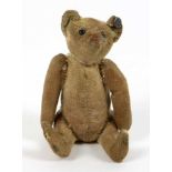 alter Steiff Teddy 1906/12 mit dem Knopf im Ohr, beweglicher Kopf, Arme u. Beine, L ca. 13 cm,