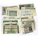 Posten Reichsbanknoten u.a. ungezähltes Konvolut Reichsbanknoten versch. Wertstellungen u.