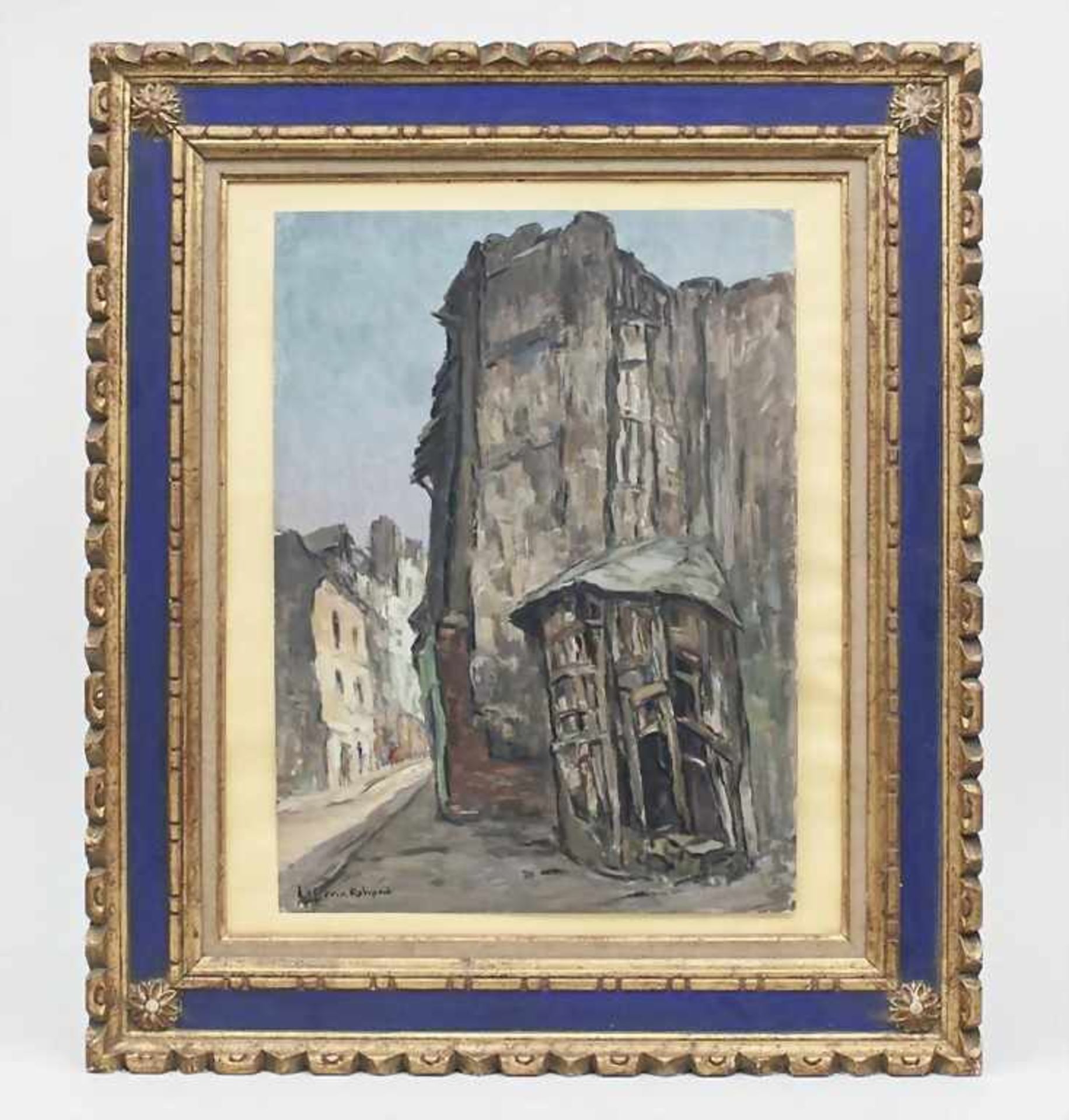 Hausruine/Street View With Ruins, Robert Lefevvre, Mitte 20. Jh. Aquarell/Papier. Straßenansicht mit - Bild 3 aus 3