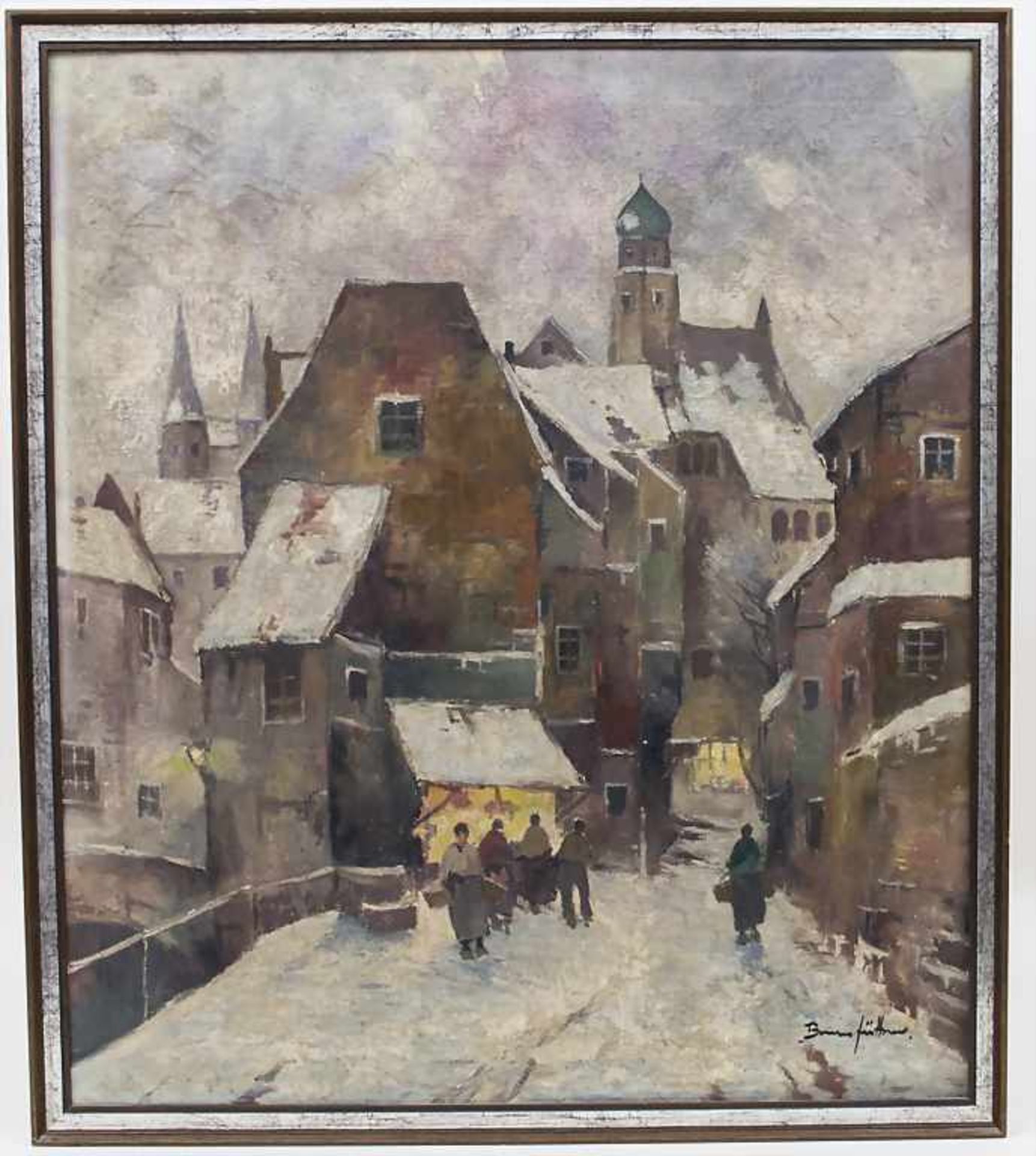 Bruno Jüttner (1880-1965), 'Winterliche Altstadtszenerie' / A Wintery Old Town Technik: Öl auf - Bild 3 aus 3
