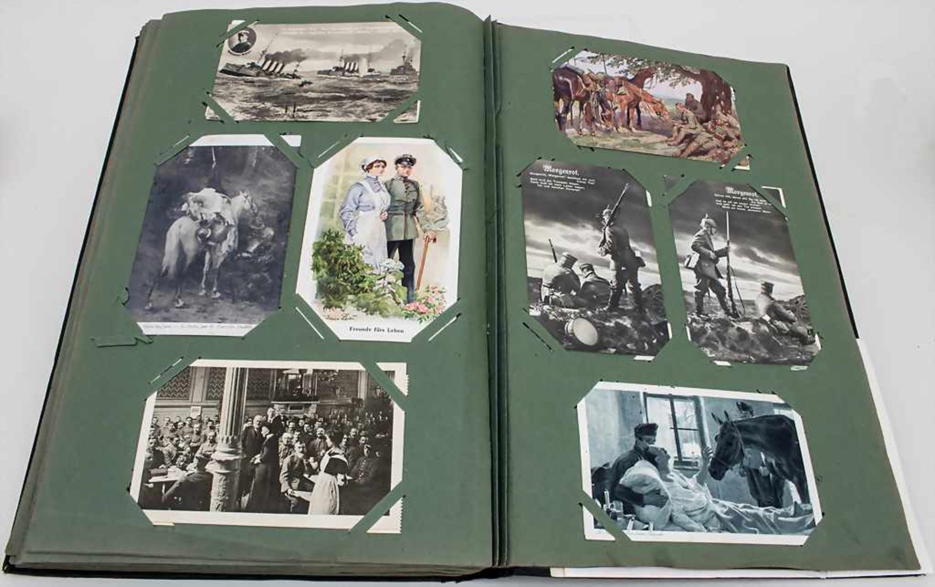 Postkarten-Album 1. Weltkrieg / A Postcard Album, 1. Weltkrieg darunter gelaufene Feldpost, - Bild 3 aus 4