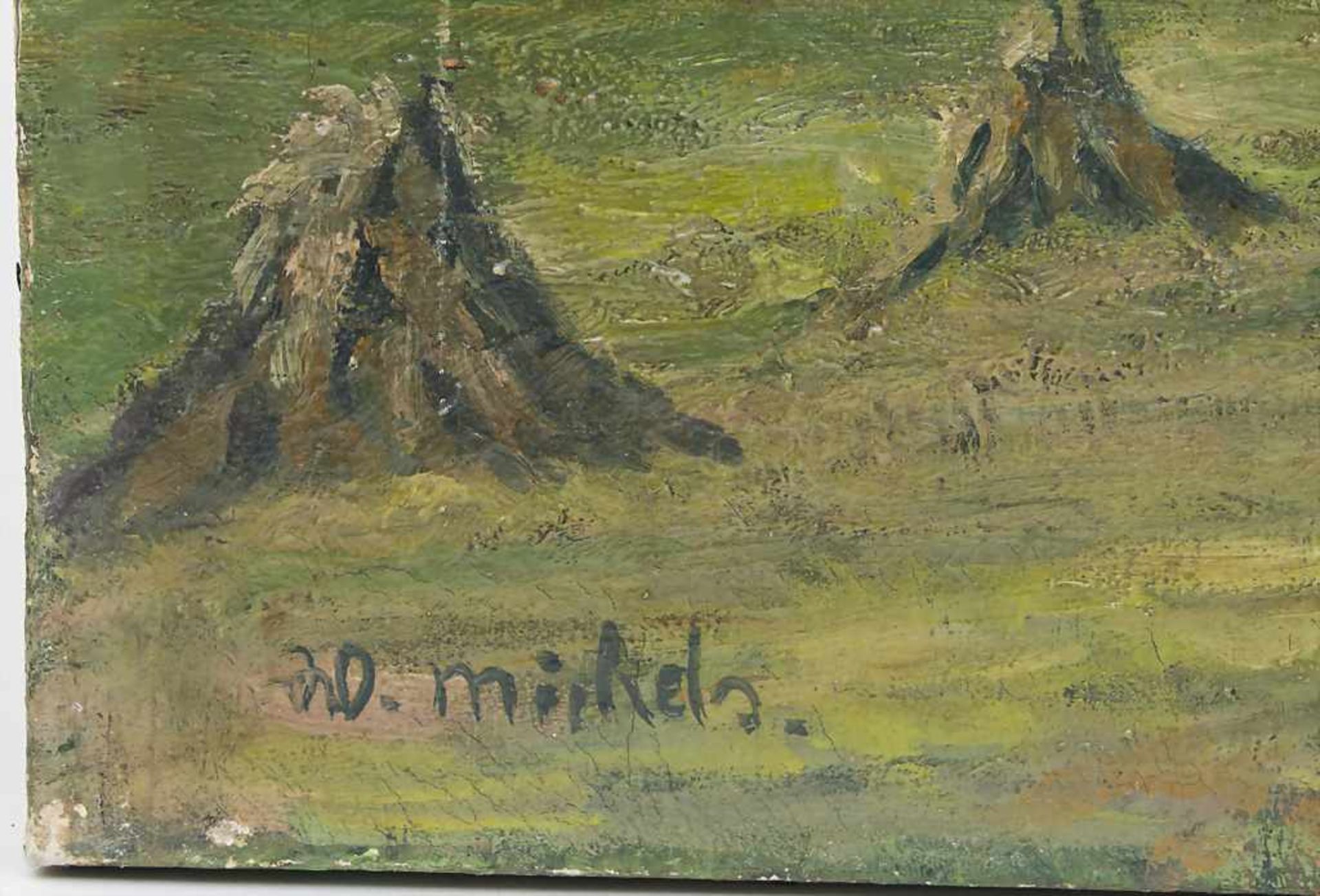 W. Michels, 'Landschaft mit Heuschobern' / 'Landscape with Haystacks' Technik: Öl auf Leinwand, - Bild 2 aus 4