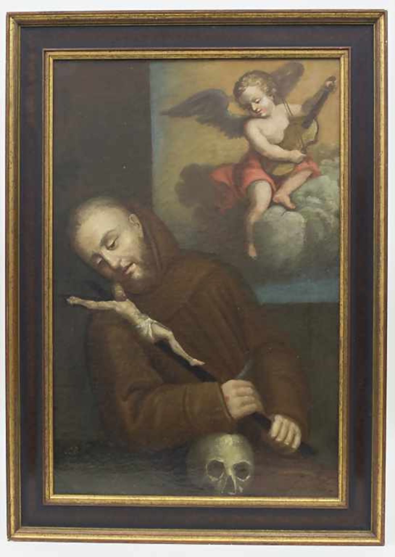 Maler des 19. Jh., 'Mönch mit Kruzifix' / 'Monk with Crucifix' Technik: Öl auf Leinwand (auf - Bild 2 aus 2