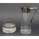 Glaskrug und Kristallschale mit Silbermontierung / A Jug and a Crystal Bowl with Mounted Silver