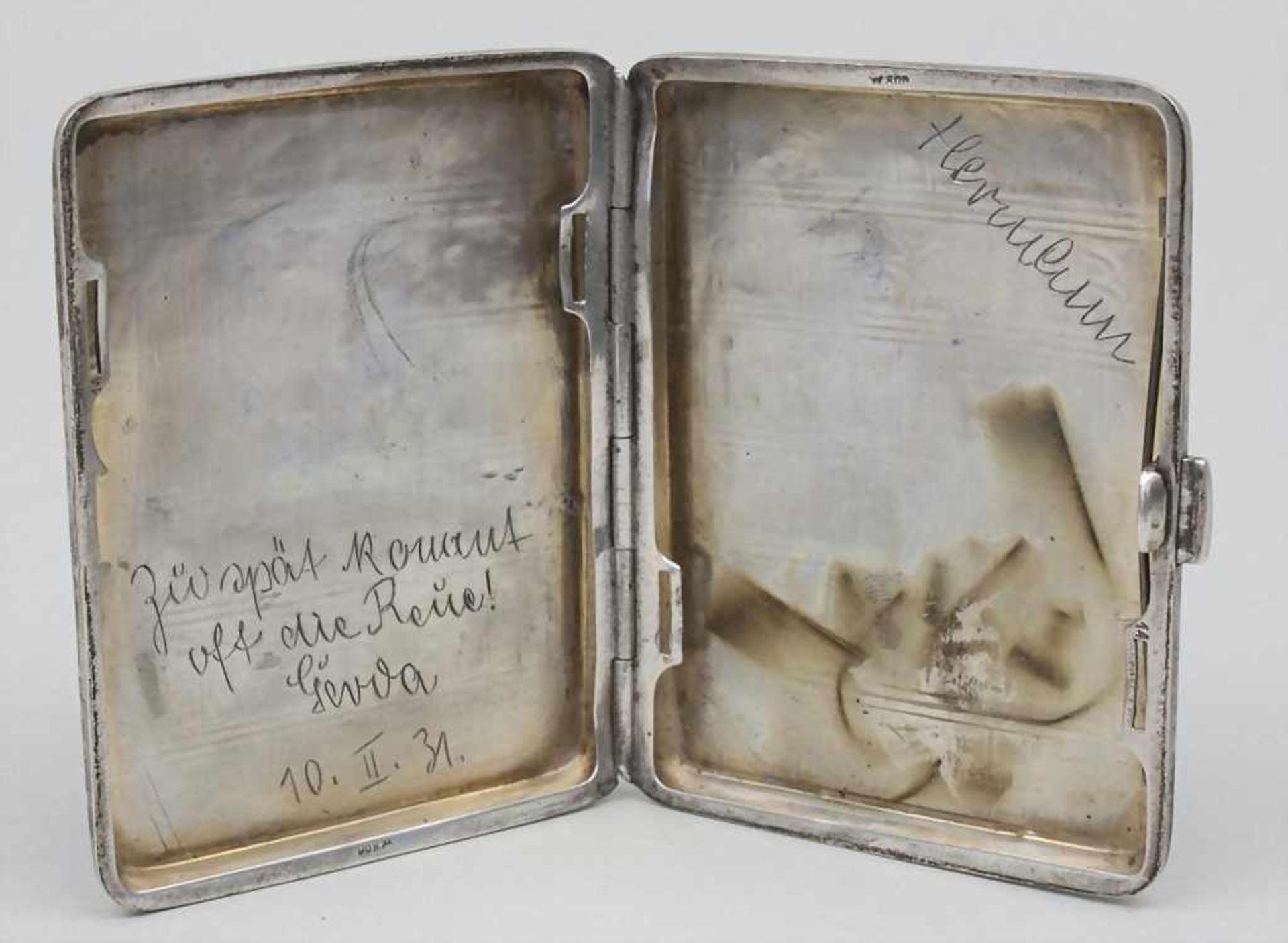 Art Déco Zigarettenetui / Silver Cigarette Case, deutsch/German, ca. 1930 Punzierung: Silber 800, - Bild 2 aus 4