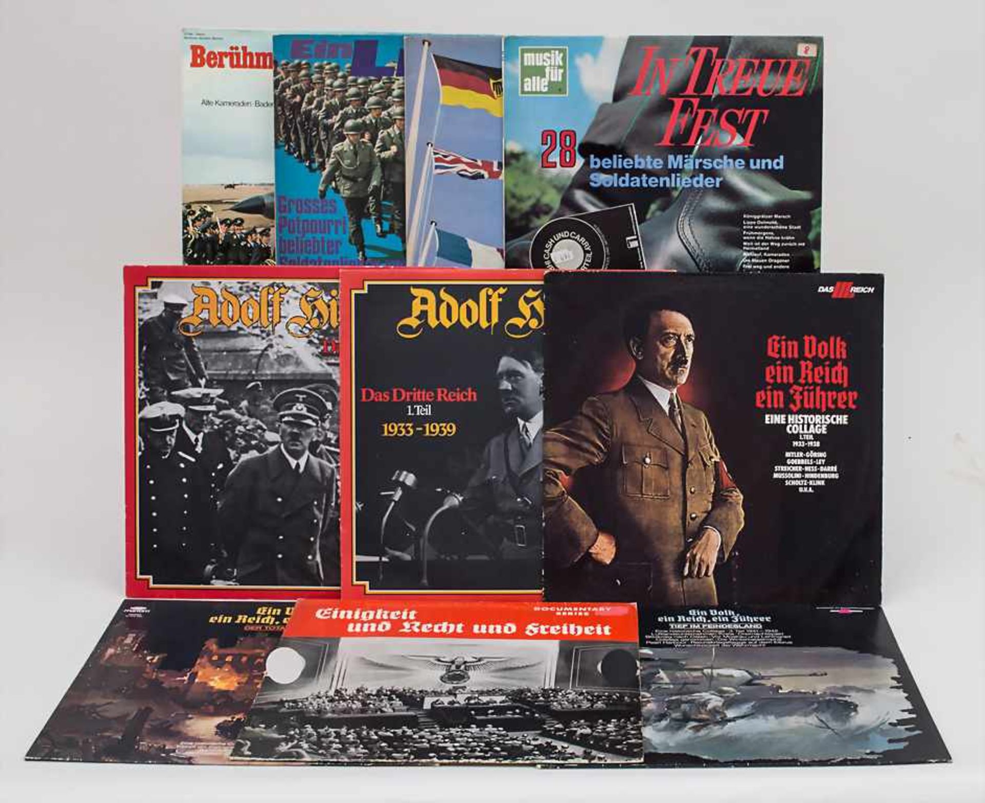 Sammlung 10 Militaria-Schallplatten / A Collection of 10 Militaria Records darunter 3. Reich,