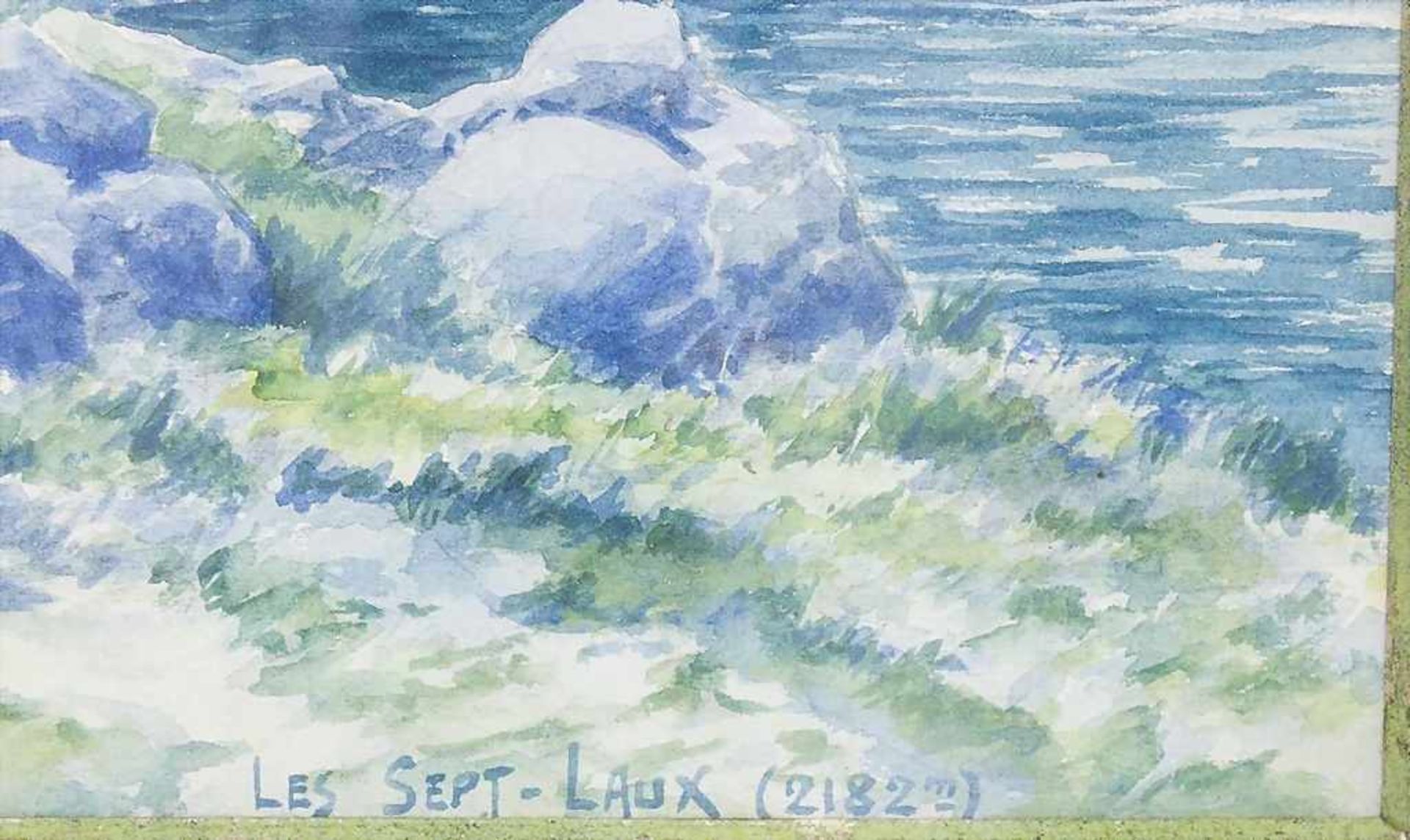 Les Sept-Laux/Mountain Lake, H. Dardenne, 1913 Aquarell/Papier. Bergsee mit Figurenstaffage. Li. - Bild 3 aus 4