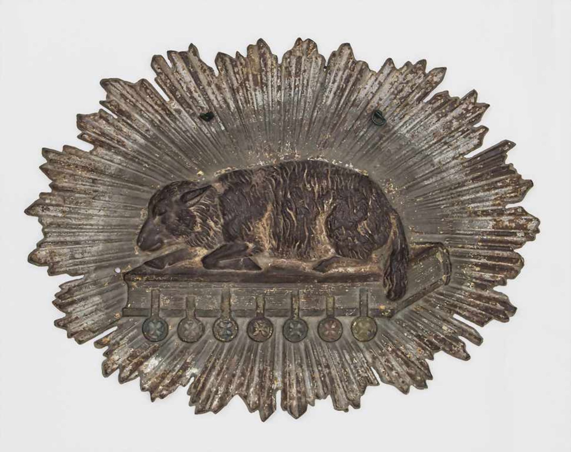 Eisenrelief 'Lamm auf dem Buch mit 7 Siegeln' / An Iron Relief 'Lamb on the Book of 7 Seals'