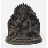 Bronze-Buddha 'Ganesha' / A Bronze Buddha 'Ganesha', wohl Indien Material: Bronze, patiniert (