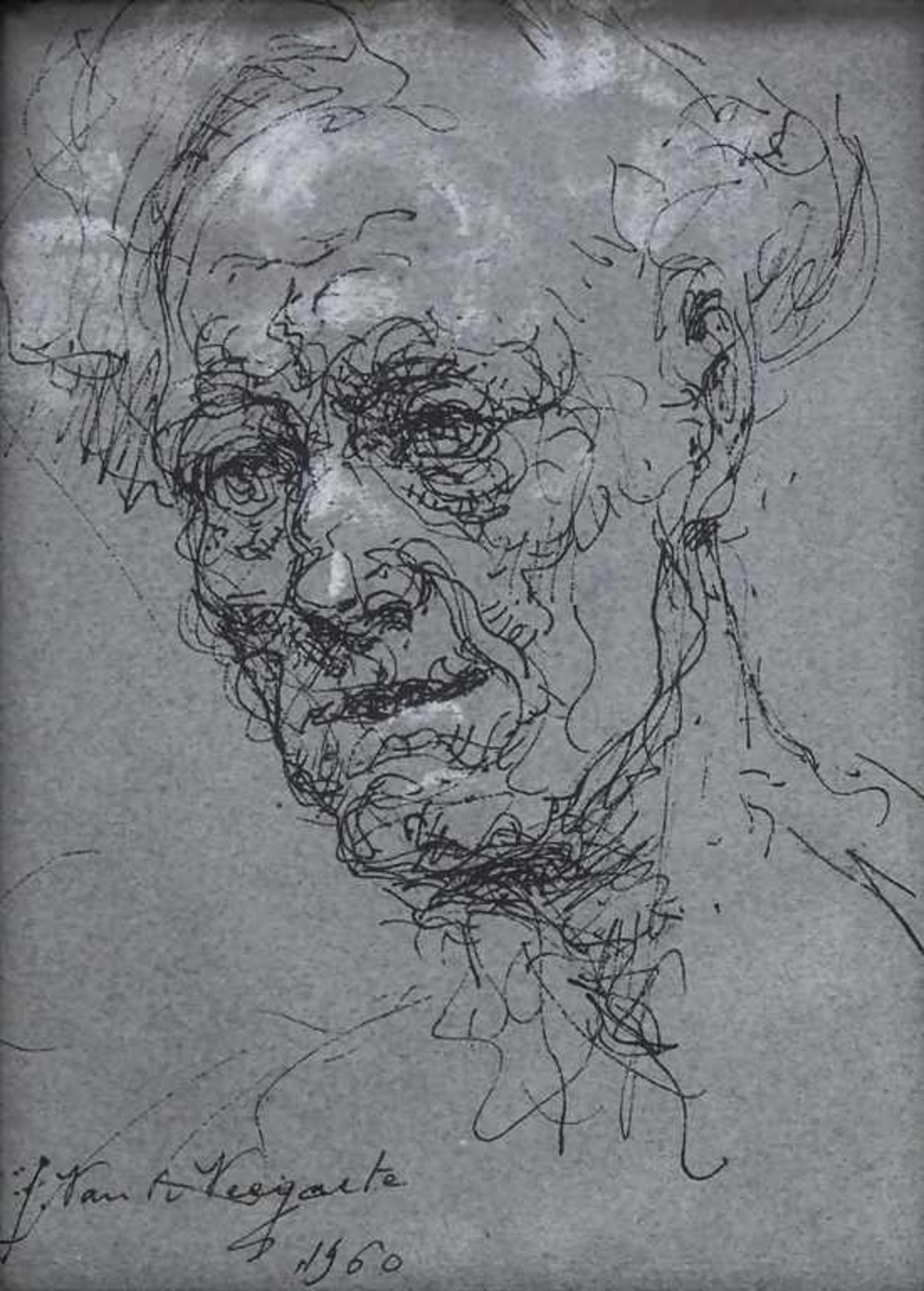 Julien van de Veegaete (1886-1960), 'Herrenporträt' / 'Portrait of an old Man' Technik: