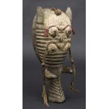 Maske / A Mask, Senufo, Elfenbeinküste / Ivory Coast Material: Holz, geschnitzt, farbig gefasst,