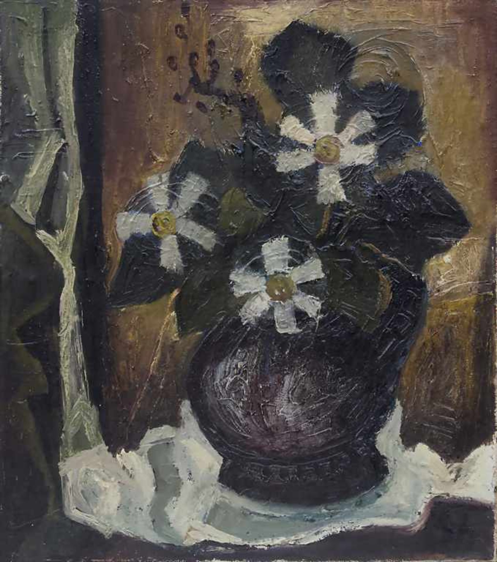 Monogrammist SH, 'Blumenstillleben' / 'Flower Still Life' Technik: Öl auf Leinwand, gerahmt,