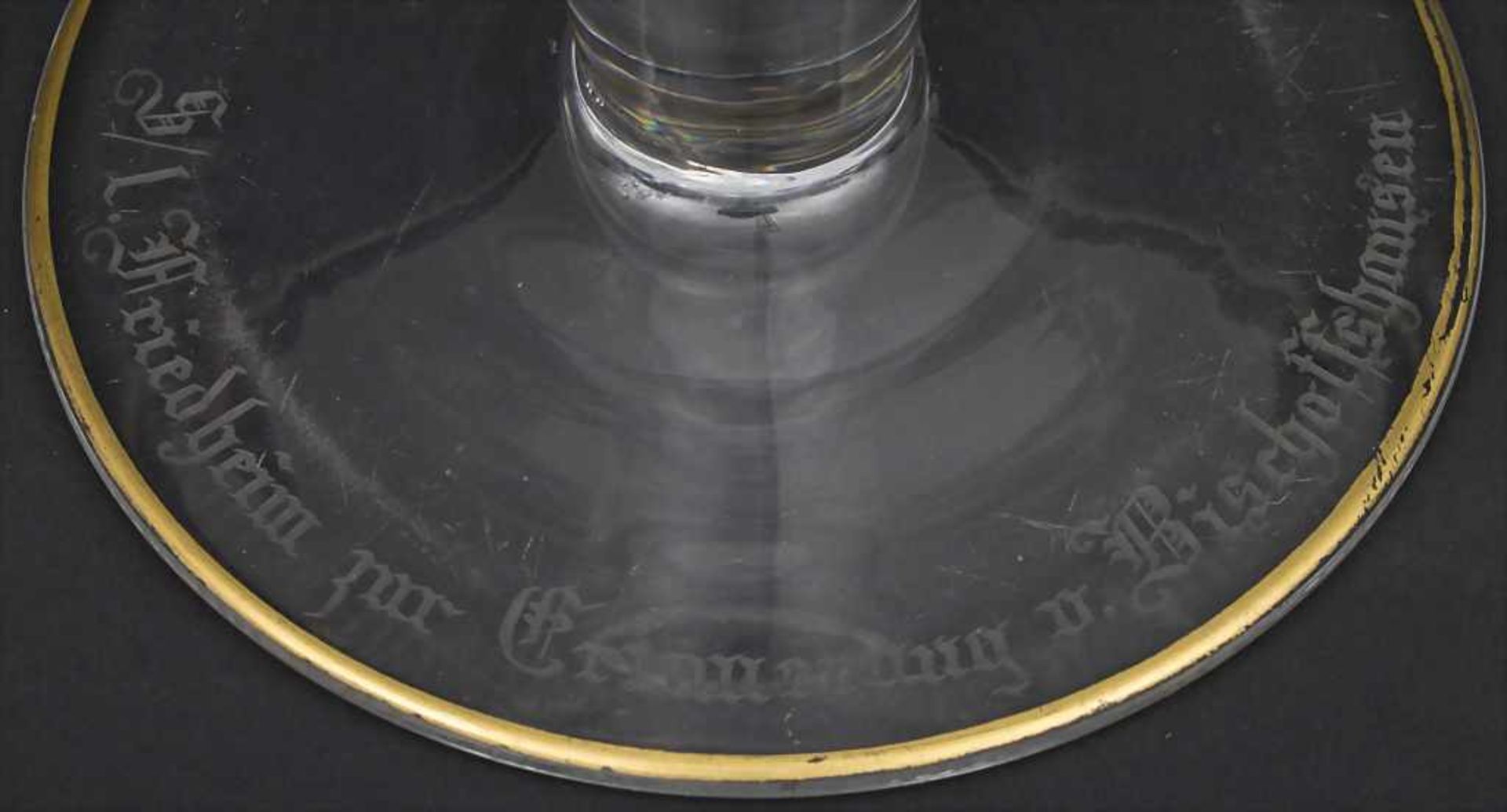 Großes Pokalglas mit Familienwappen / Huge Goblet with Family Coat of Arms, 19. Jh. Material: - Bild 2 aus 2