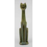 Tierfigur 'Katze' / An Animal Figurine 'Cat', Zsolnay Material: Keramik mit Eosinglasur, Marke: