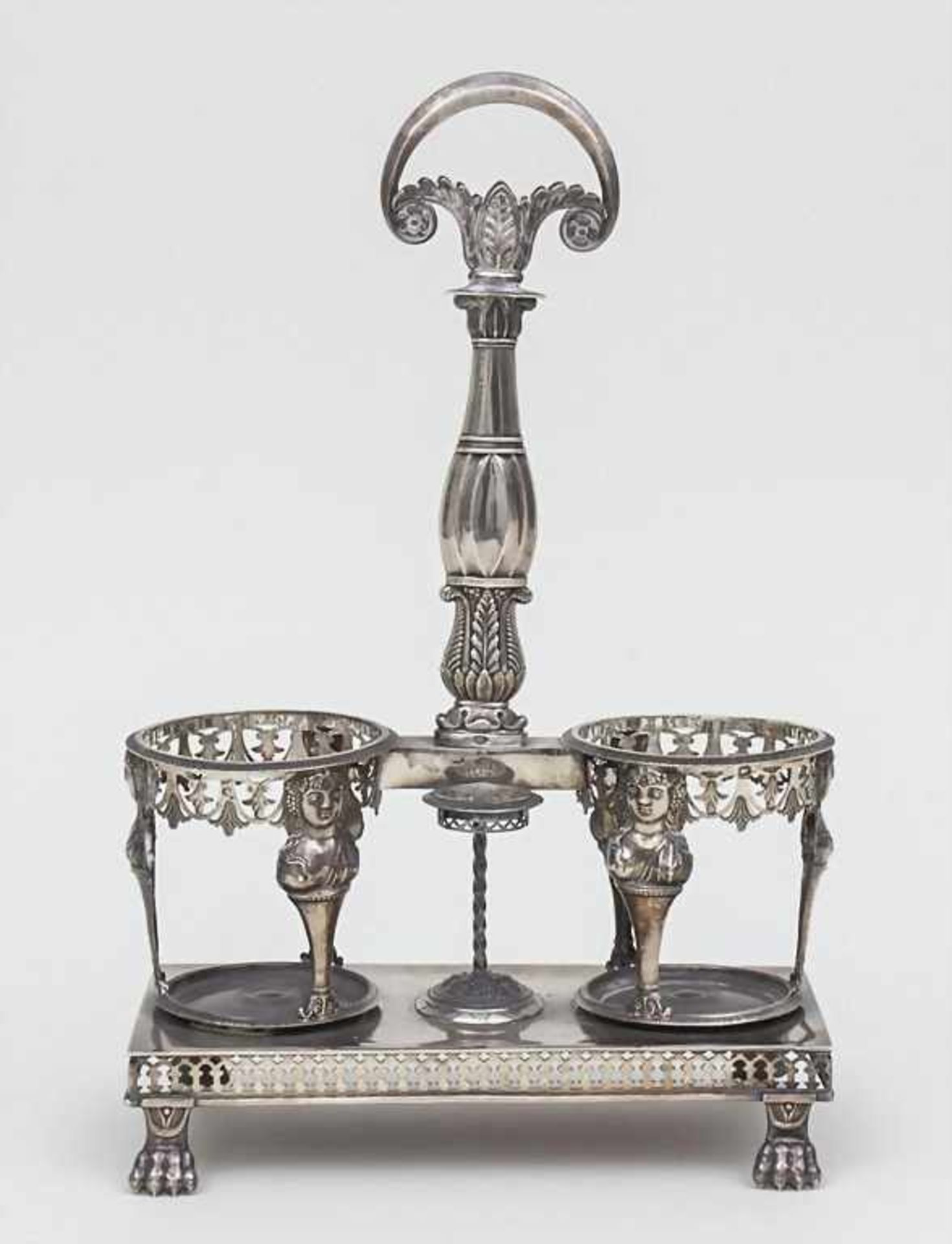 Empire-Menage, Ambroise Mignerot, Paris, ca. 1810 Material: Silber 950, Punzierung: Hahn, - Bild 2 aus 5