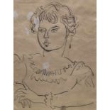 Rudolf Baerwind (1910-1982), 'Junge Frau' / 'A Young Lady' Technik: Tusche auf Papier, gerahmt,