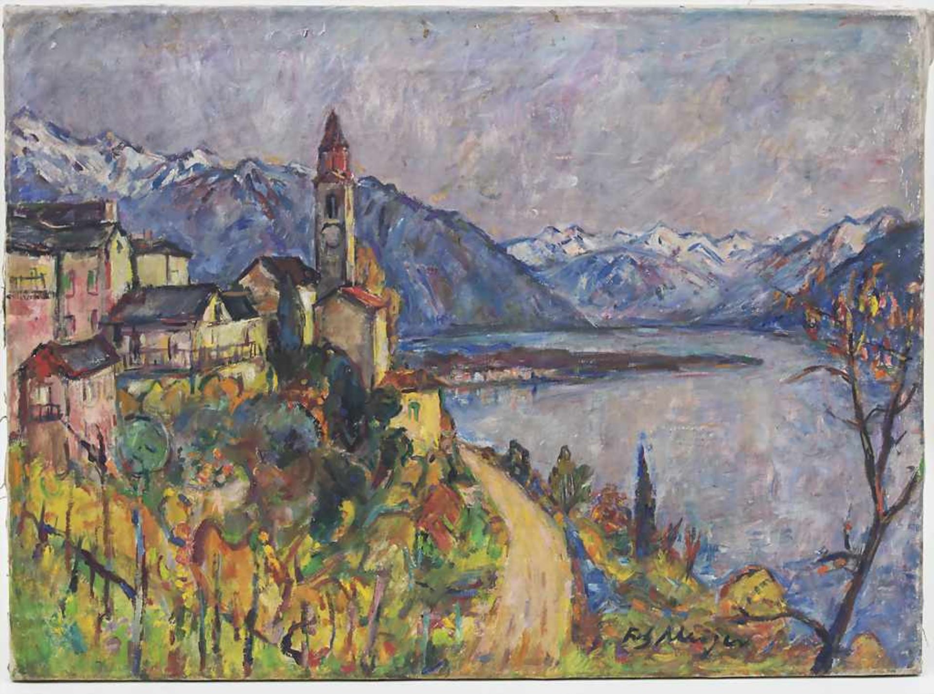 Fritz Meijer (1900-1969), 'Ascona am Lago Maggiore' / 'Ascona - Lago Maggiore' Technik: Öl auf - Bild 3 aus 3