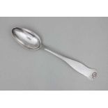 Silberlöffel/Silver Spoon, deutsch, 18. Jh. Löffel mit länglicher Laffe, konischem, flachem Griff u.