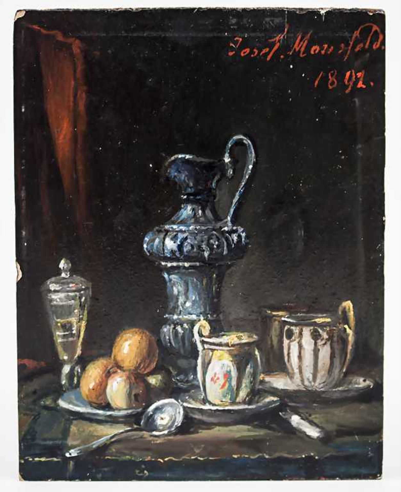 Josef Mansfeld attrib. (1819-1894), 'Stillleben mit Obst und Gefäßen' / 'Still Life with Fruit'