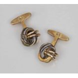 Paar Manschettenknöpfe / A Pair of Cufflinks Material: Gelb- und Weißgold 585/000 14 Kt gepunzt,