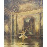 Unleserlich signierender Künstler, 'Ballerina im Barocksaal' / 'Ballerina in Baroque Hall'