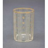 Becherglas/Beaker Glass, Anfang 19. Jh. zylindrisches Glas, mehrpassig geschliffen. Feines