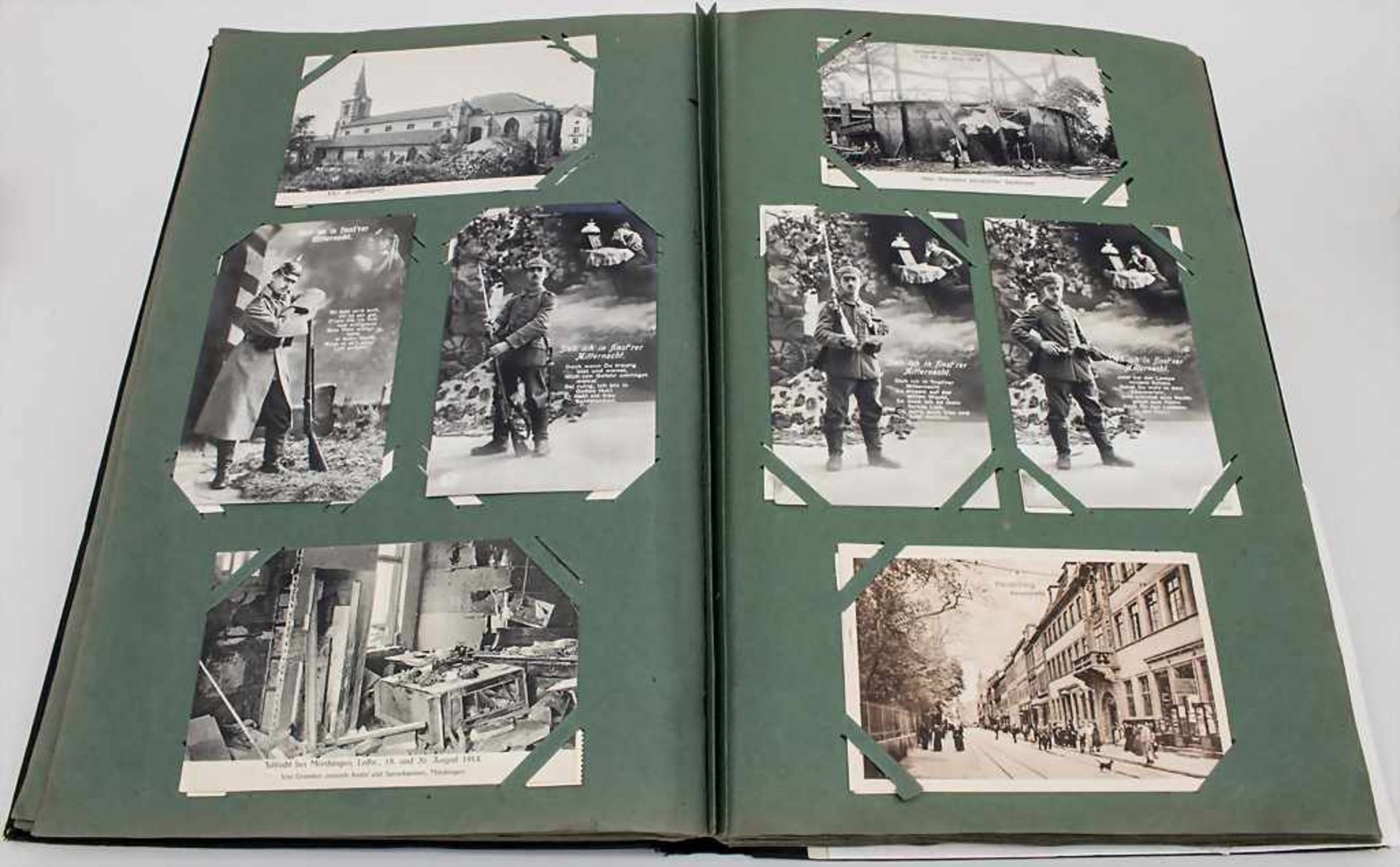 Postkarten-Album 1. Weltkrieg / A Postcard Album, 1. Weltkrieg darunter gelaufene Feldpost, - Bild 4 aus 4