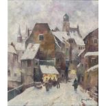 Bruno Jüttner (1880-1965), 'Winterliche Altstadtszenerie' / A Wintery Old Town Technik: Öl auf