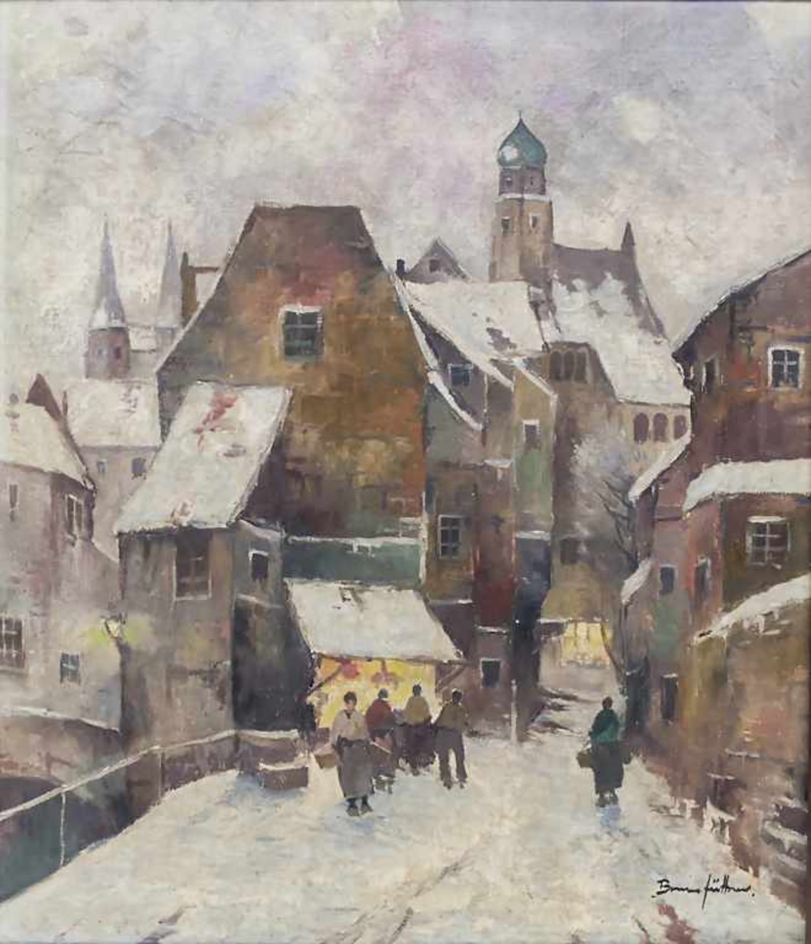 Bruno Jüttner (1880-1965), 'Winterliche Altstadtszenerie' / A Wintery Old Town Technik: Öl auf
