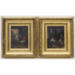 Monogrammist, Paar Interieurszenen / A Pair of Interior Sceneries, 19. Jh. dargestellt sind